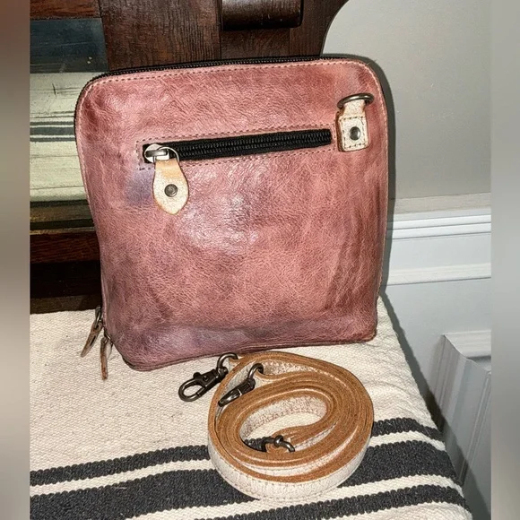 Bed Stu Leather Ventura Crossbody Bag Purple Lavender Nectar Lux Retail $155 - Picture 2 of 15